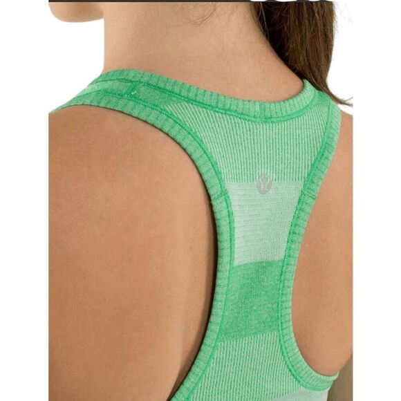 LULULEMON ATHLETICA Swiftly Tech Racerback Tank in Heathered Green Bean Size 6 - Picture 3 of 5